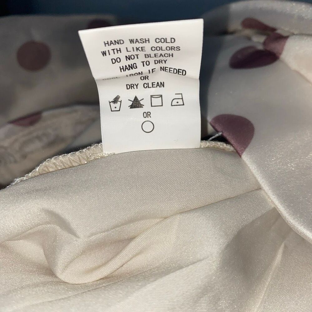 Melloday Polka Dot Midi Skirt Cream Brown Size X-Large with Pockets - Picture 11 of 12